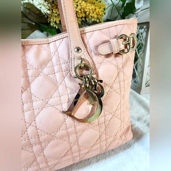 Authentic Christian Dior Panarea Cannage Quilted Coated Canvas Tote w/ Dust Bag - Picture 9 of 16